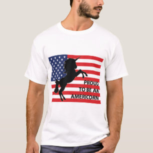 4. Juli American Patriotic Unicorn USA Flag T-Shirt