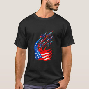 4. Juli American Pride Fighter Jets Patriotic T-Shirt