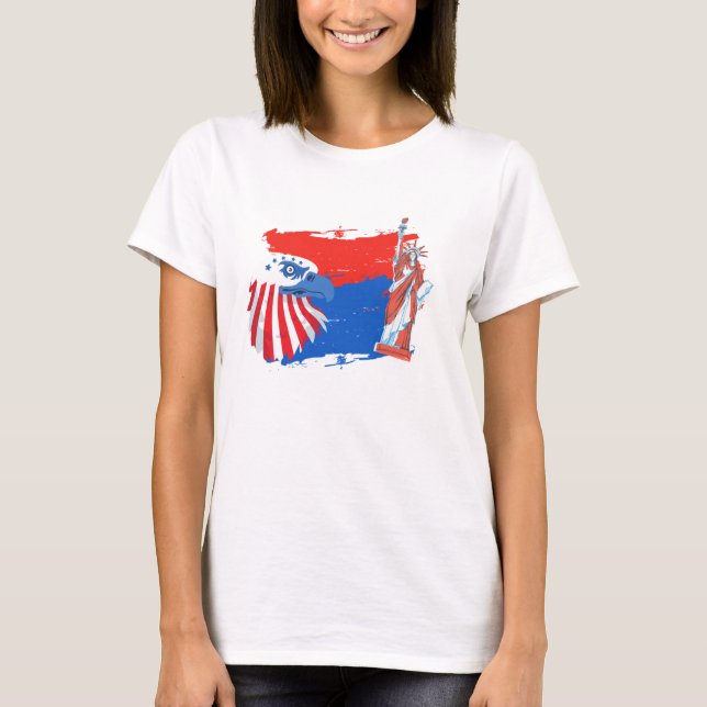 4. Juli American Spirit Freedom Eagle T-Shirt (Vorderseite)