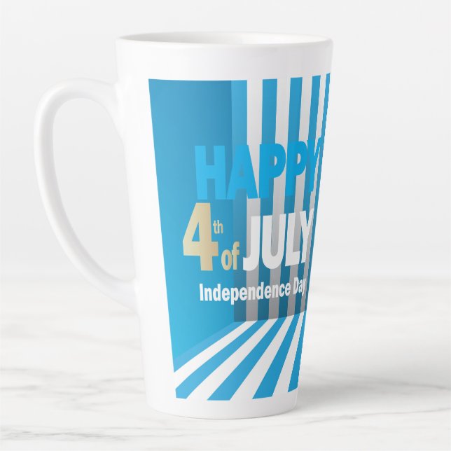 4. Juli American USA Flag Herz Flag Fireworks Milchtasse (Links)