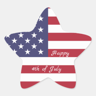 4. Juli American USA Flag Herz Flag Fireworks Stern-Aufkleber