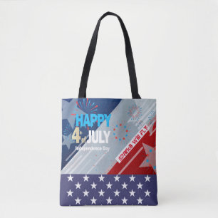 4. Juli American USA Flag Herz Flag Fireworks Tasche