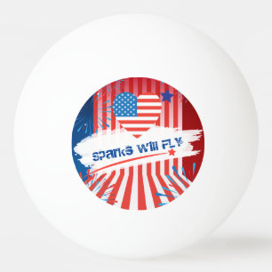 4. Juli American USA Flag Herzstück Personalisiert Tischtennisball