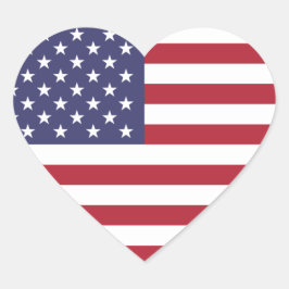 4. Juli American USA Flag Patriotic Herz-Aufkleber