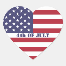 4. Juli American USA Flag Patriotic Herz-Aufkleber