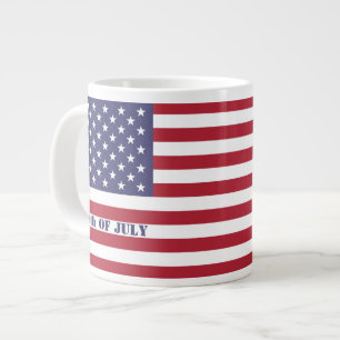 4. Juli American USA Flag Patriotic Jumbo-Tasse