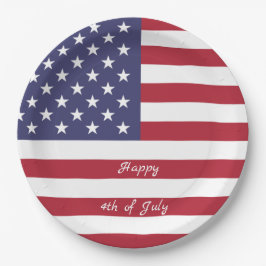 4. Juli American USA Flag Patriotic Pappteller