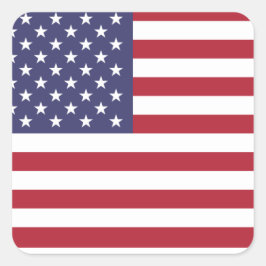 4. Juli American USA Flag Patriotic Quadratischer Aufkleber