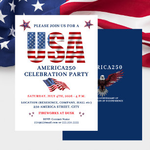 4. JULI AMERIKA250 PARTY EINLADUNG