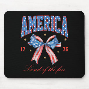 4. Juli Amerika Coquette-Schleife Unabhängigkeitst Mousepad