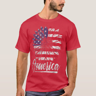 4. Juli Amerika Sonnenblume USA Patriotisches Amer T-Shirt