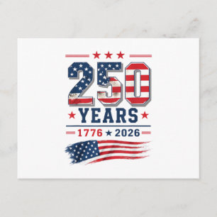 4. Juli Amerika US-Flagge Patriotisch 250. Jubiläu Begleitkarte