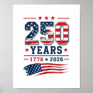 4. Juli Amerika US-Flagge Patriotisch 250. Jubiläu Poster