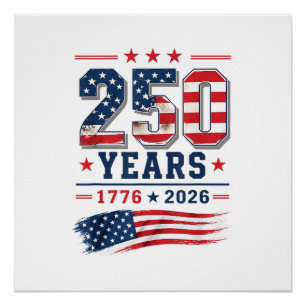 4. Juli Amerika US-Flagge Patriotisch 250. Jubiläu Poster