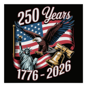 4. Juli Amerika US Patriotischer Adler Poster