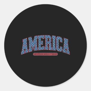 4. Juli Amerika Vintage Retro Patriotischer Männer Runder Aufkleber