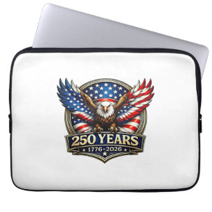 4. Juli Amerikanische Flagge Adler Vintage 250 Jah Laptopschutzhülle