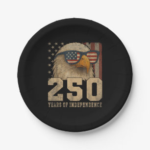 4. Juli Amerikanische Flagge Adler Vintage 250 Jah Pappteller