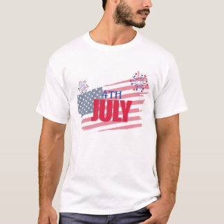 4. Juli Amerikanische Flagge Feuerwerk T-Shirt | I