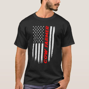 4. Juli Amerikanische Flagge Kuh Bauer Männer Frau T-Shirt