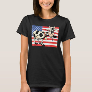 4. Juli Amerikanische Flagge Kuh Für Männer Frauen T-Shirt