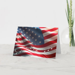 4. Juli Amerikanische Flagge mit musikalischen Bem Karte