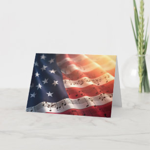 4. Juli Amerikanische Flagge mit musikalischen Bem Karte