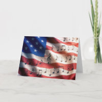 4. Juli Amerikanische Flagge mit musikalischen Bem