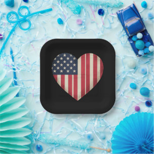 4. Juli Amerikanische Flagge Patriotisch USA Stern Pappteller