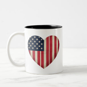 4. Juli Amerikanische Flagge Patriotisch USA Stern Zweifarbige Tasse
