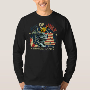 4. Juli Amerikanische Flagge Patriotische Statue d T-Shirt