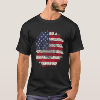 4. Juli Amerikanische Flagge Sonnenblume Patriotis T-Shirt