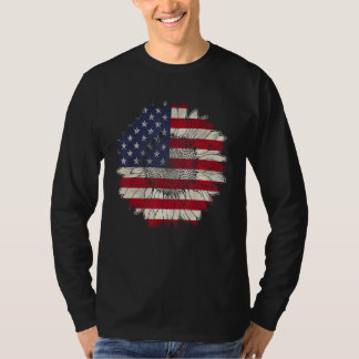 4. Juli Amerikanische Flagge Sonnenblume Patriotis T-Shirt