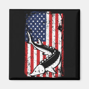 4. Juli Amerikanische Flagge Störfischen Vater Magnet