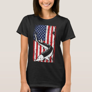 4. Juli Amerikanische Flagge Störfischen Vater T-Shirt
