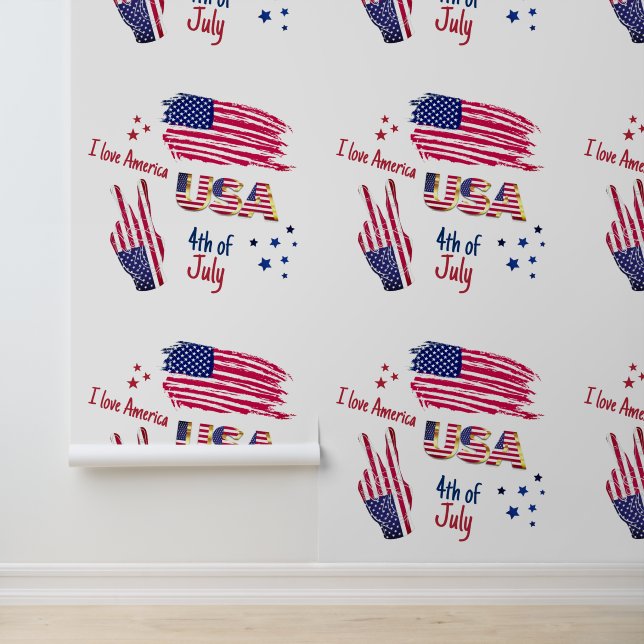 4. Juli Amerikanische Flagge Tapete (Anwendung)