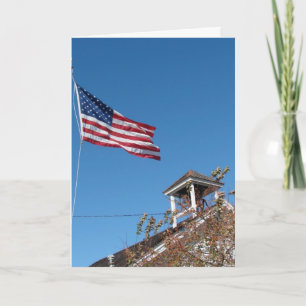 4. Juli, Amerikanische Flagge und Einklassenschule Karte