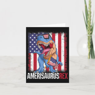 4. Juli Amerikanische Flagge USA Dino Amerisaurus Karte