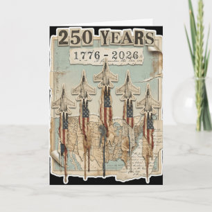 4. Juli Amerikanische Flagge Vintage 250 Jahre 177 Karte