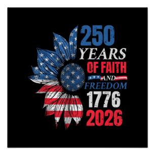 4. Juli Amerikanische Flagge Vintage 250 Jahre 177 Poster