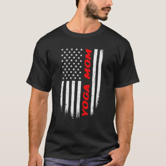 4. Juli Amerikanische Flagge Yoga Mama T-Shirt