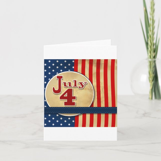 4. Juli amerikanische Flaggen-Mitteilungskarten Karte (Vorderseite)