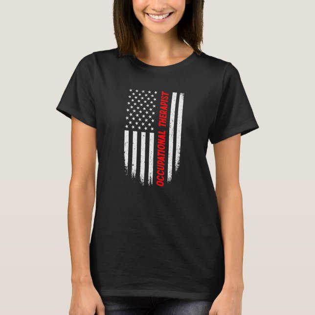4. Juli Amerikanische Flaggentherapeutin T-Shirt (Vorderseite)