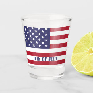 4. Juli Amerikanische USA-Flagge Patriotisch Schnapsglas