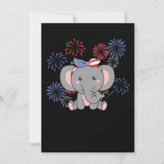 4. Juli Amerikanischer Elefant Kinder Usa Feuerwer Feiertagskarte