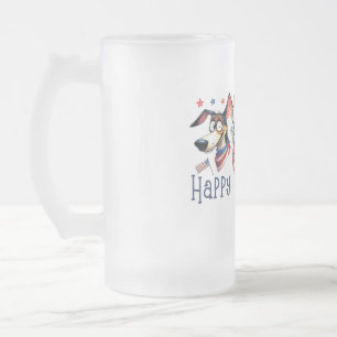 4. Juli. Amerikanischer Unabhängigkeitstag. Funny Mattglas Bierglas