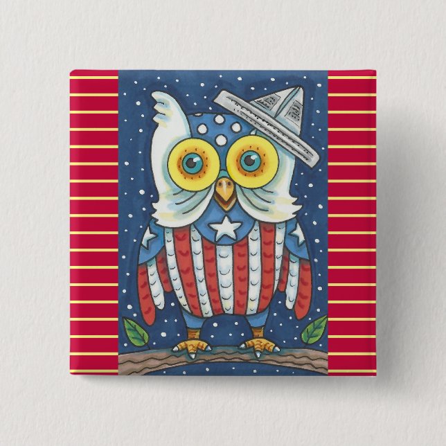 4. JULI, AMERIKANISCHES EIGENTUM, BIRD BUTTON Squa (Vorderseite)