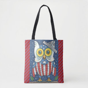 4. JULI AMERIKANISCHES HOOT OWL TOTE BAG Red Tasche