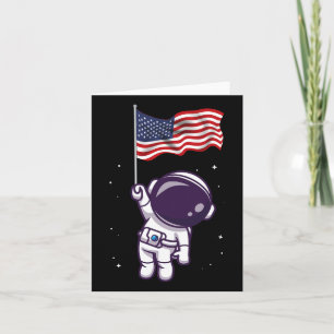 4. Juli Astronaut US-amerikanische Flagge Funny Pa Karte