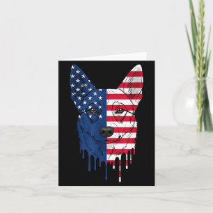 4. Juli Australian Kele Dog AAAmerican Flagge Karte